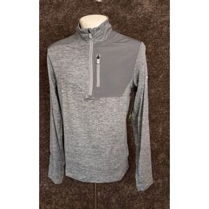 Tek Gear Men's Gray Heather Soft Tek 1/4 Zip Pullover Small Stretch Golf Outdoor